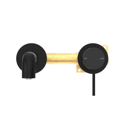 Mecca Wall Basin Mixer Combination Seperate Plate - Matte Black