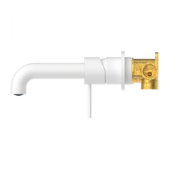 Mecca Wall Basin Mixer Combination Seperate Plate - Matte White
