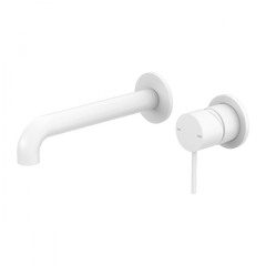 Mecca Wall Basin Mixer Combination Seperate Plate - Matte White