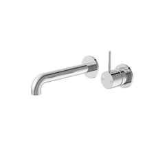 Mecca Handle Up Wall Basin Mixer Combination Seperate Plate - Chrome