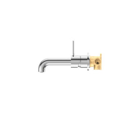 Mecca Handle Up Wall Basin Mixer Combination Seperate Plate - Chrome