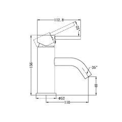 Dolce Angled Basin Mixer - Chrome