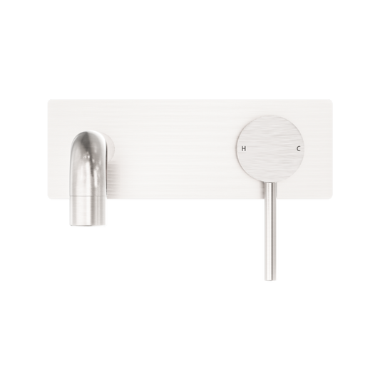 Dolce Angled Wall Basin Mixer - Brushed Nickel