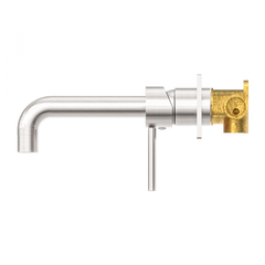 Dolce Angled Wall Basin Mixer - Brushed Nickel