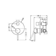 Dolce Shower Mixer W/ Divertor - Matte Black