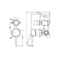 Dolce Seperate Plate Shower Mixer W/ Divertor - Brushed Nickel