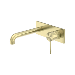 Opal Wall Basin Mixer Brushed Gold