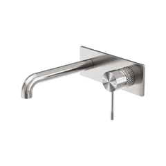 Opal Wall Basin Mixer Brushed Nickel