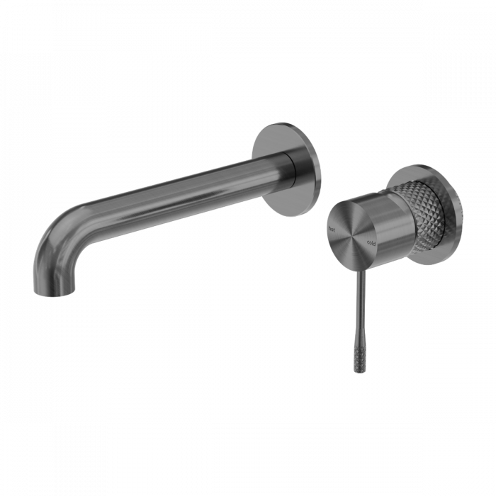 Opal Wall Basin Mixer Graphite Seperate Back Plate