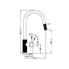 Opal Pull Out Sink Mixer W/ Vegie Spray Graphite