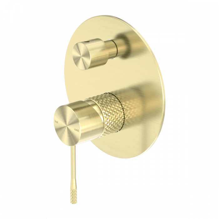 Opal Wall Shower Bath Mixer W/Divertor Brushed Gold