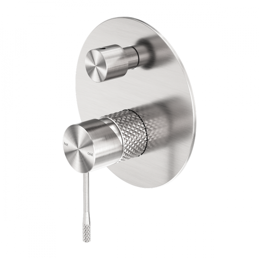 Opal Wall Shower Bath Mixer W/Divertor Brushed Nickel