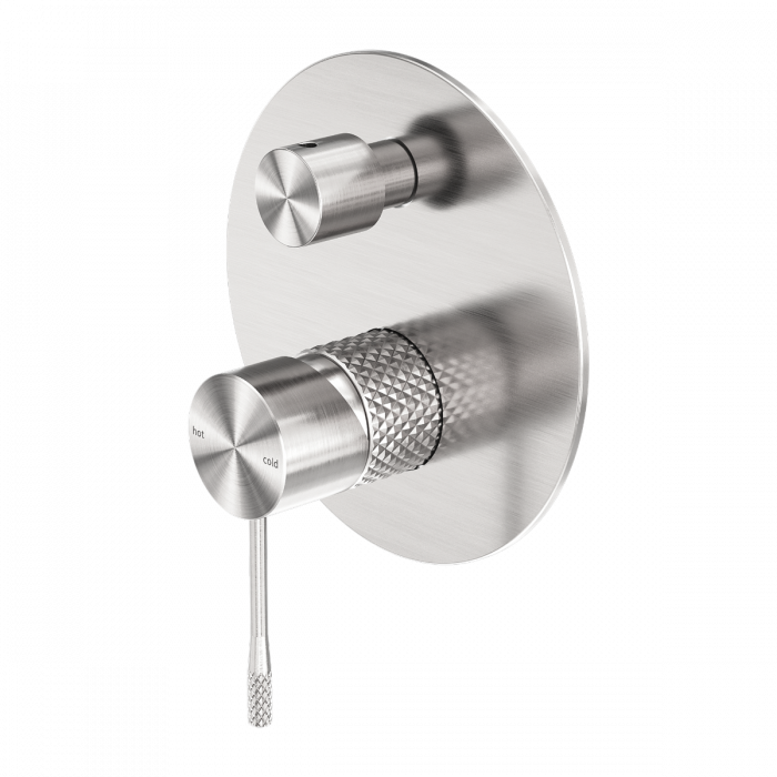 Opal Wall Shower Bath Mixer W/Divertor Brushed Nickel