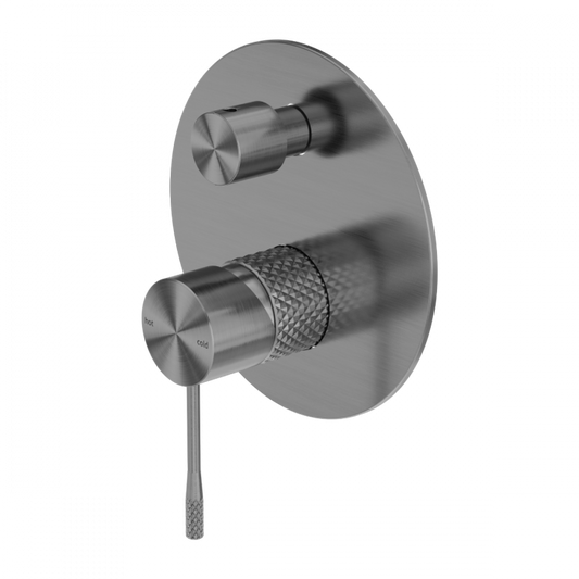 Opal Wall Shower Bath Mixer W/Divertor Graphite