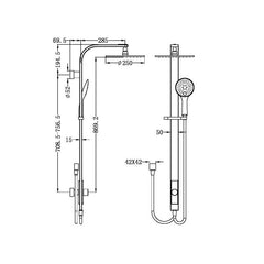 Nero Rain Round Shower System - Double Hose Matte Black