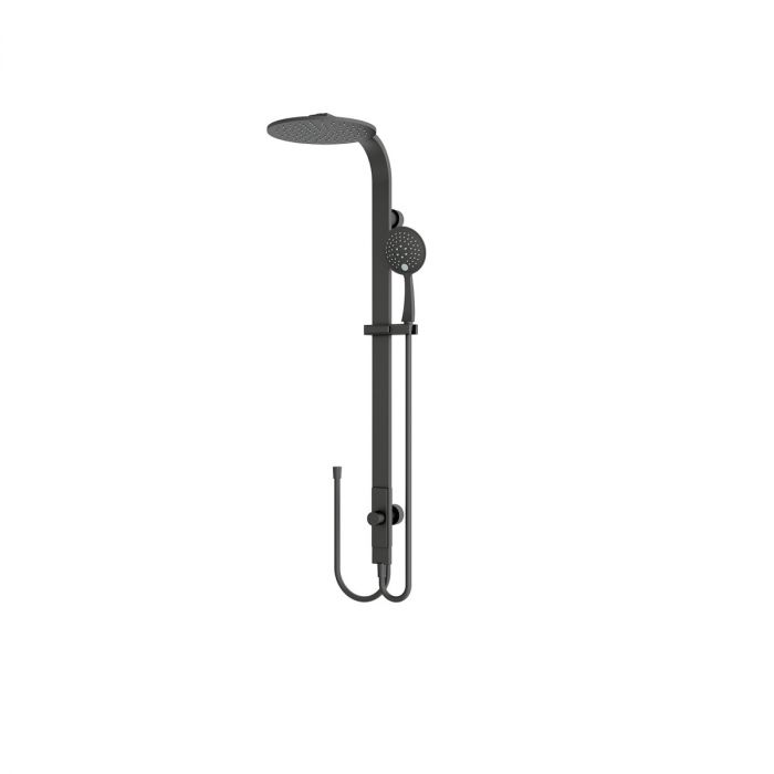 Nero Rain Round Shower System - Double Hose Matte Black