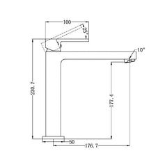 Nero Ecco Tall Basin Mixer - Brushed Nickel