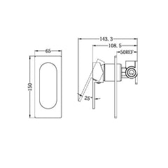 Nero Ecco Shower Mixer - Brushed nickel