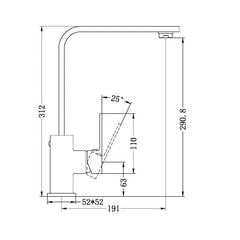 Celia YSW3015-06 Kitchen Sink Mixer - Matte Black