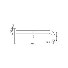 Nero Round Wall Shower Arm - Graphite