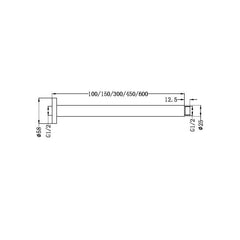 Nero Round Ceiling Arm 150mm long - Brushed Bronze