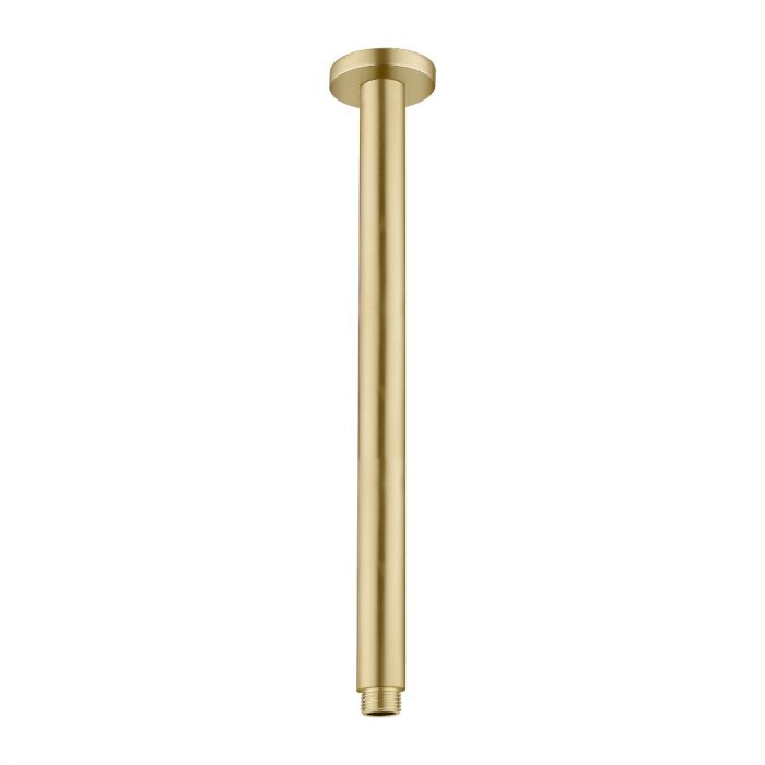 Nero Round Ceiling Arm 300mm long - Brushed Gold