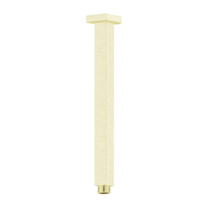 Nero Square Ceiling Arm 300mm - Brushed Gold