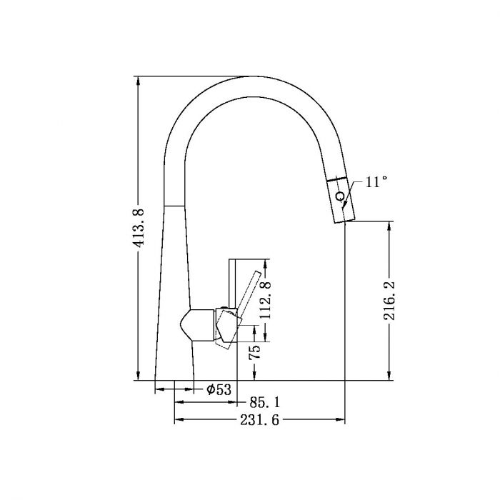 Nero Dolce Pull Out Sink Mixer - Brushed Nickel