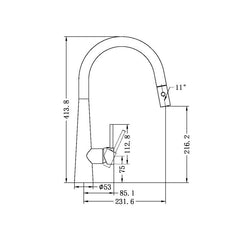 Nero Dolce Pull Out Sink Mixer - Brushed Nickel