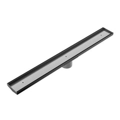 Nero 900mm Tile Insert V Channel Floor Grate 89mm Outlet - Gun Metal