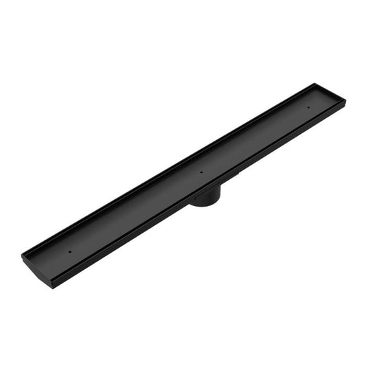 Nero 900mm Tile Insert V Channel Floor Grate 89mm Outlet - Matte Black