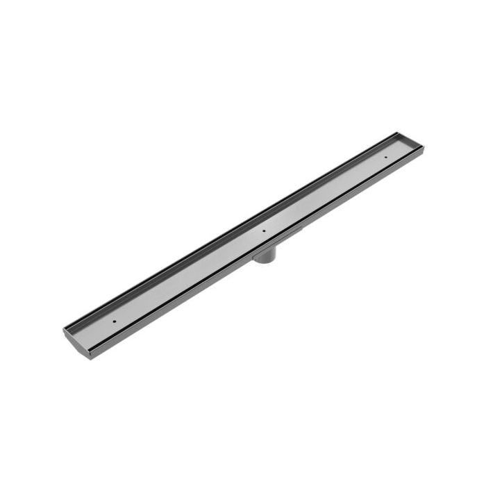 Nero 900mm Tile Insert V Channel Floor Grate 50mm Outlet - Gun Metal