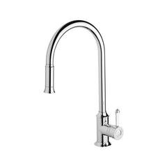 Phoenix Nostalgia Pullout Sink Mixer - Chrome, Chrome/White, Brushed Nickel, Antique Black