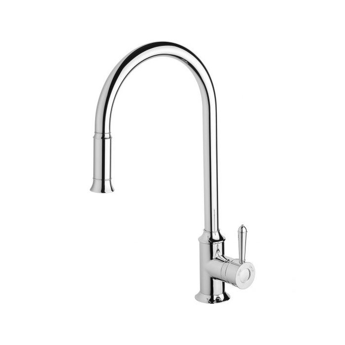 Phoenix Nostalgia Pullout Sink Mixer - Chrome, Chrome/White, Brushed Nickel, Antique Black