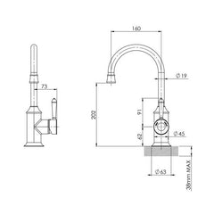 Phoenix Nostalgia 160mm Gooseneck Sink Mixer