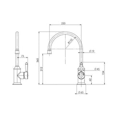 Phoenix Nostalgia 220mm Gooseneck Sink Mixer