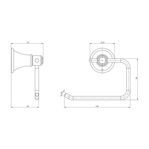 Phoenix Nostalgia Toilet Roll Holder - Brushed Nickel