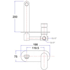 Acl Cora Wall Combination Mixer Chrome