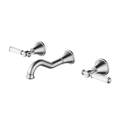 ACL Clasico Bath Tap Set with Ceramic Handle - Brushed Nickel