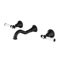 ACL Clasico Bath Tap Set with Ceramic Handle - Matte Black