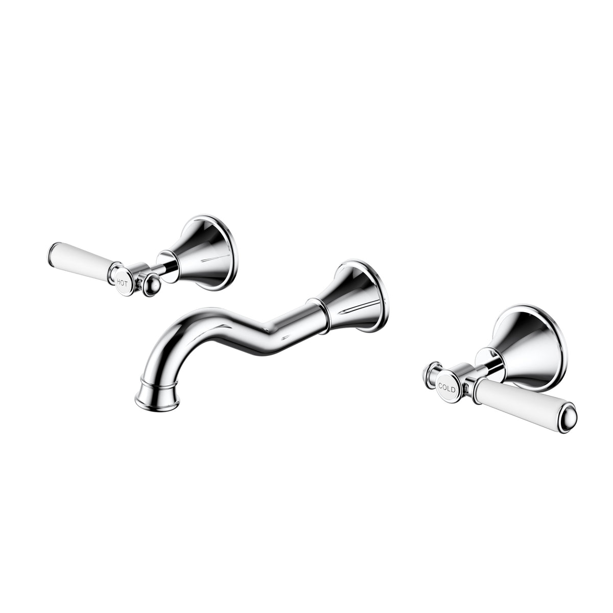 ACL Clasico Bath Tap Set with Ceramic Handle - Chrome