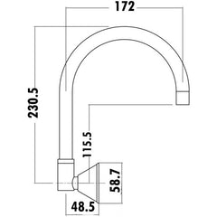 Acl GNZ06 Gooseneck Sink Swivel Spout Outlet