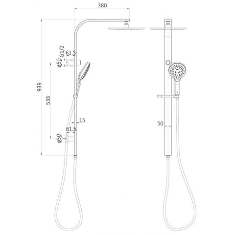 Ikon Regal Multifunction Rail Shower Set Chrome