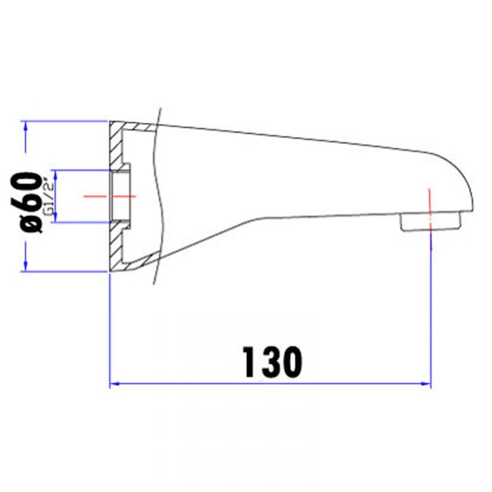 Acl Yale 150mm Bath Spout