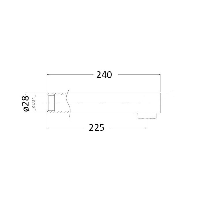 Acl Yale Round 240mm Chrome Bath Spout