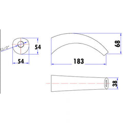 Acl Yale II Curved Bath Spout