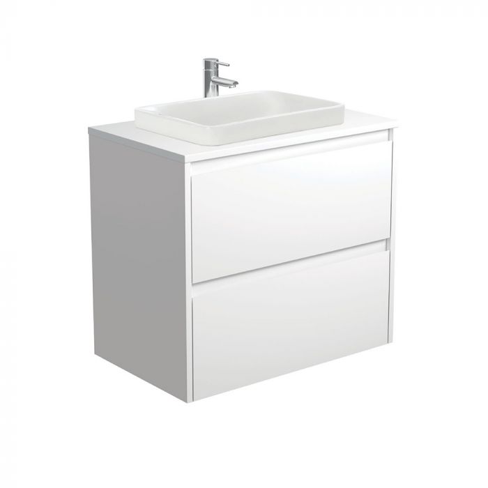Fienza 750mm Sarah Semi Inset Double Draw Wall Hung Vanity