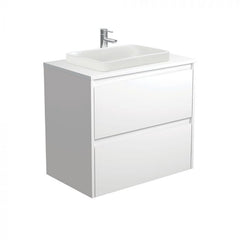 Fienza 750mm Sarah Semi Inset Double Draw Wall Hung Vanity