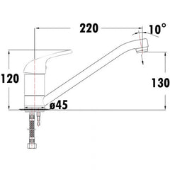 Acl Ruby 35mm Cartridge Swivel Sink Mixer
