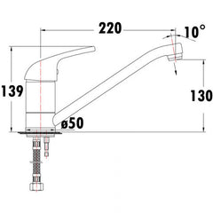 Acl Mina Open Handle Sink Mixer